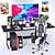 Ultimate Gaming Setup: Chair, PC Case, Speakers, Headphones | 860k Polygons 3D model small image 2