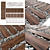 Wooden Board Pebble Paving Stones 3D model small image 2