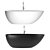 Modern Matte Black and White Bathtub - KKR-B068 3D model small image 5