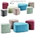 Luxury Pebble Ottoman Collection 3D model small image 1