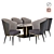 Elegant 4-Piece Home Dining Chair Set 3D model small image 1