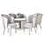 Elegant 4-Piece Home Dining Chair Set 3D model small image 2