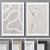 Modern Abstract Paintings Set with Frames 3D model small image 1