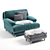 Title: Cozy Slowcoach Armchair Set 3D model small image 1