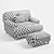 Title: Cozy Slowcoach Armchair Set 3D model small image 3