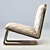 Elegant MOS Lounge Chair: Unique Design, Wood Frame 3D model small image 1