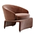 Bold Comfort: Halley Armchair 3D model small image 1