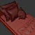 Stylish Children's Bed with Bedding Set 3D model small image 3