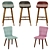 Elegant Baya Blue Counter Stool 3D model small image 2