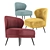 Elegant Flax Linen Kitts Chair 3D model small image 9