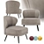 Elegant Flax Linen Kitts Chair 3D model small image 14