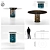 Mezzo Collection Kirk Dining Table: Elegant Lacquered Wood, Carrara Marble, and Polished Brass Design 3D model small image 9