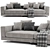 Elegant Minotti White Sofa 3D model small image 2