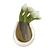 Snowy Blooms: White Tulips in Vase 3D model small image 5