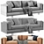 Modern Mama Leather Sofa 3D model small image 3