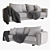 Modern Fabric Sofa Set 3D model small image 1