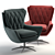 Luxurious Wells Leather Swivel Chair 3D model small image 1