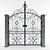 Elegant Wrought Iron Door Gate 3D model small image 1