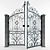 Elegant Wrought Iron Door Gate 3D model small image 3