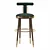 Vintage Brass-Legged Bar Chair 3D model small image 2