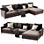 Contemporary Nana Leather Chaise 3D model small image 1