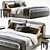 Elegant Meridiani Kira Bed Set 3D model small image 1