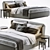 Elegant Meridiani Kira Bed Set 3D model small image 5