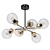 Black & Brass Sputnik Chandelier 3D model small image 1