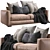 Luxurious Vittoria Luisa Leather Sofa 3D model small image 1