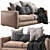 Luxurious Vittoria Luisa Leather Sofa 3D model small image 3