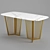 Contemporary Marble Gold Dining Set 3D model small image 2