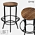 LoftDesigne 1553: Modern Wood and Metal Bar Stool 3D model small image 1