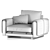 Luxury Nativ 1.5-Seat Underline Chair 3D model small image 5