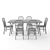 Natural Rattan Dining Set 3D model small image 5