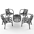 3-Piece Rattan Table & Chair Set: Stylish & Durable 3D model small image 2