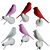 Colorful Sparrow Wall Hooks: Set of 2 3D model small image 3