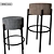 Vintage-inspired Upholstered Bar Stool 3D model small image 1