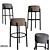 Vintage-inspired Upholstered Bar Stool 3D model small image 2