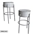 Vintage-inspired Upholstered Bar Stool 3D model small image 3