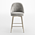 Luxury Velvet Swivel Barstool 3D model small image 2