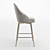 Luxury Velvet Swivel Barstool 3D model small image 3