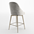 Luxury Velvet Swivel Barstool 3D model small image 4