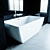 Elegant Black and White Bathtub 3D model small image 2