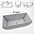 Elegant Black and White Bathtub 3D model small image 5