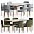 Modern Metal Dining Set 3D model small image 1