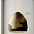 Black & Silver Ombre Pendant: Sleek Porcelain Lighting 3D model small image 2