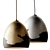 Black & Silver Ombre Pendant: Sleek Porcelain Lighting 3D model small image 5