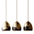 Black & Silver Ombre Pendant: Sleek Porcelain Lighting 3D model small image 7