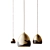 Black & Silver Ombre Pendant: Sleek Porcelain Lighting 3D model small image 8