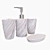 Elegant 4-Piece Pink Bathroom Set 3D model small image 2